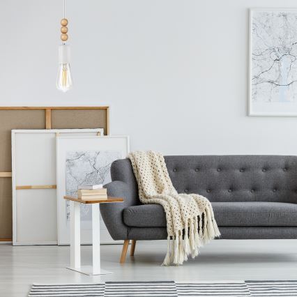 Lestenec na vrvici SIMON 1xE27/60W/230V bukev