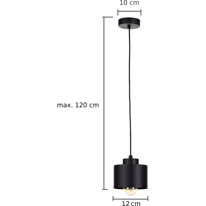 Lestenec na vrvici SIMPLY BLACK 1xE27/60W/230V