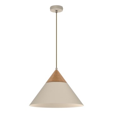 Lestenec na vrvici SINGLE 1xE27/15W/230V bež/bukev