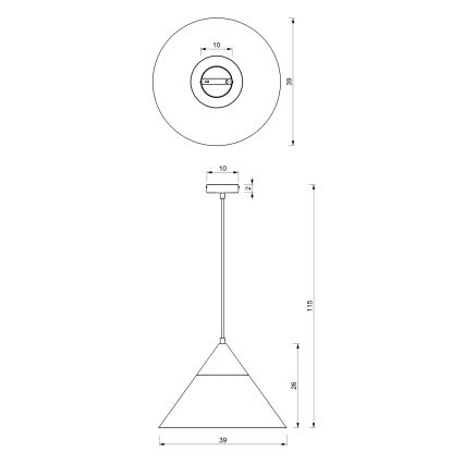 Lestenec na vrvici SINGLE 1xE27/15W/230V medenina/bukev