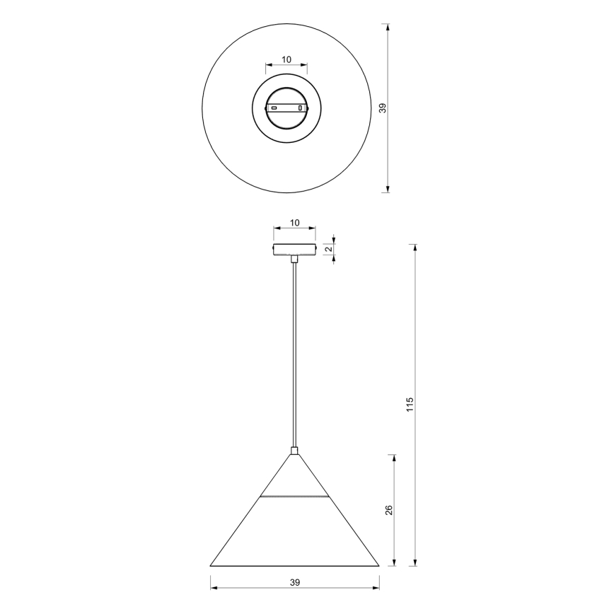 Lestenec na vrvici SINGLE 1xE27/15W/230V medenina/bukev
