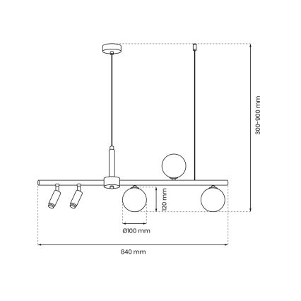 Lestenec na vrvici SIRIO 5xG9/25W/230V črna