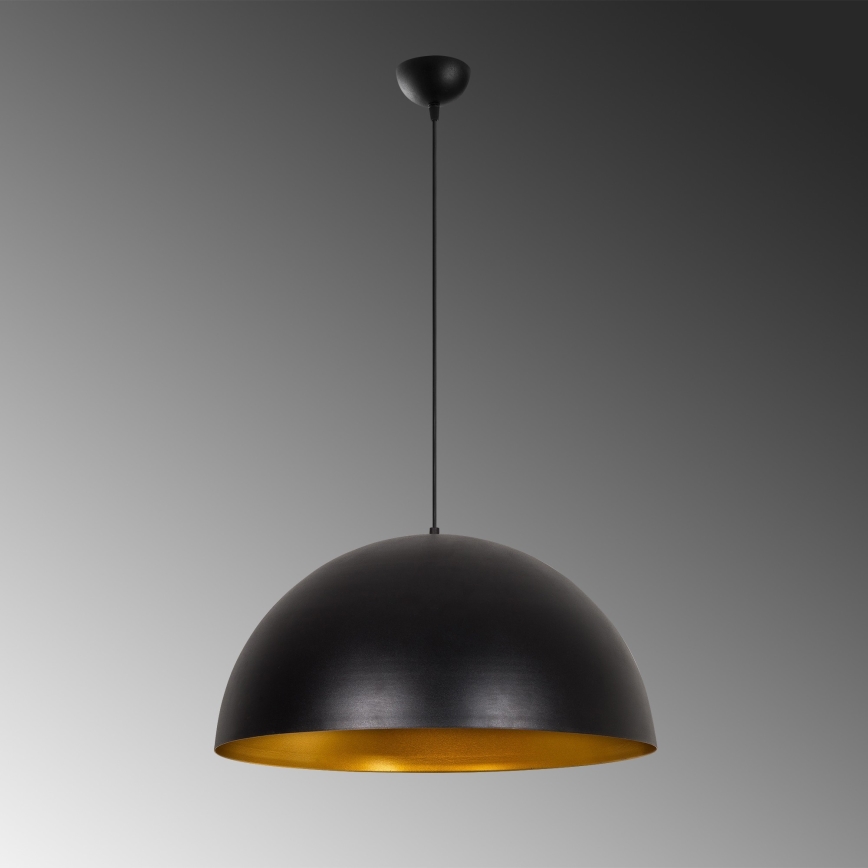 Lestenec na vrvici SIVANI 1xE27/40W/230V premer 60 cm črna/bakrena