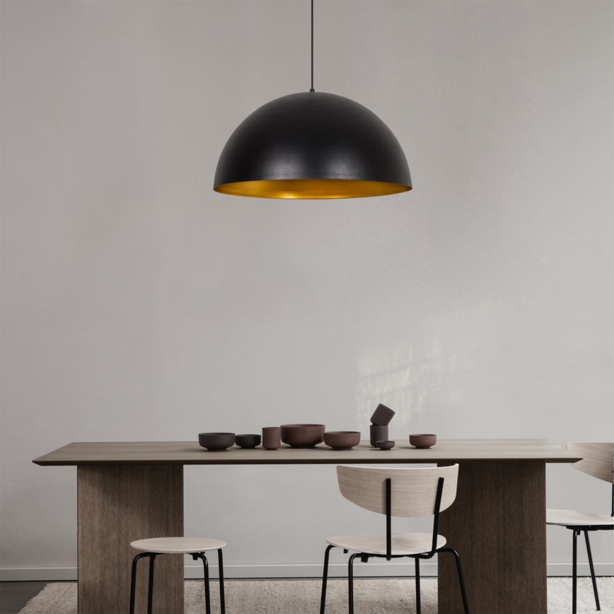Lestenec na vrvici SIVANI 1xE27/40W/230V premer 60 cm črna/bakrena