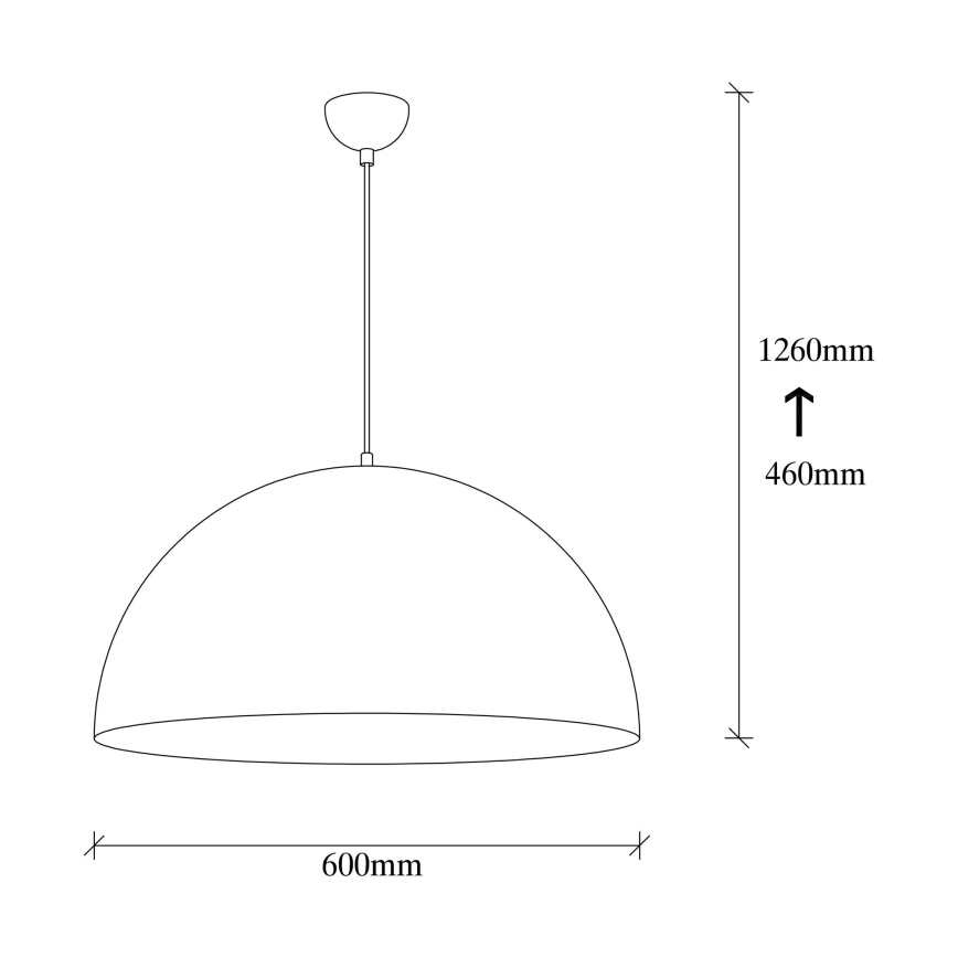 Lestenec na vrvici SIVANI 1xE27/40W/230V premer 60 cm črna/bakrena