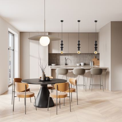 Lestenec na vrvici SLATE 1xE27/15W/230V pr. 65 cm bež