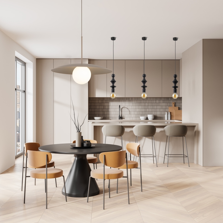 Lestenec na vrvici SLATE 1xE27/15W/230V pr. 65 cm bež