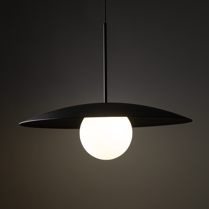 Lestenec na vrvici SLATE 1xE27/15W/230V pr. 65 cm črna