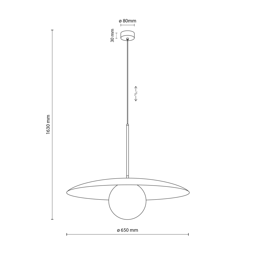 Lestenec na vrvici SLATE 1xE27/15W/230V pr. 65 cm opečna