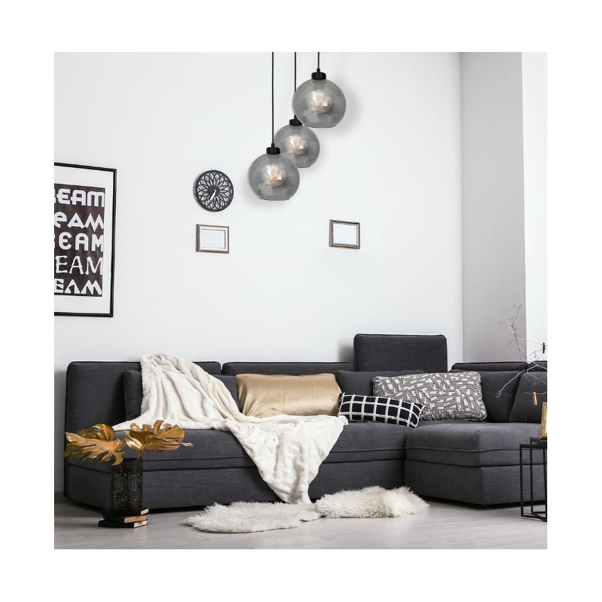 Lestenec na vrvici SOFIA 3xE27/60W/230V črn