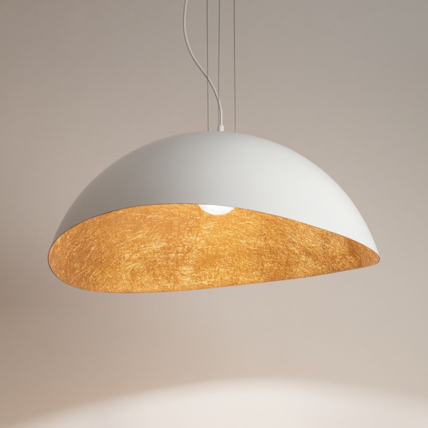 Lestenec na vrvici SOLARIS 1xE27/60W/230V pr. 48 cm bela/baker