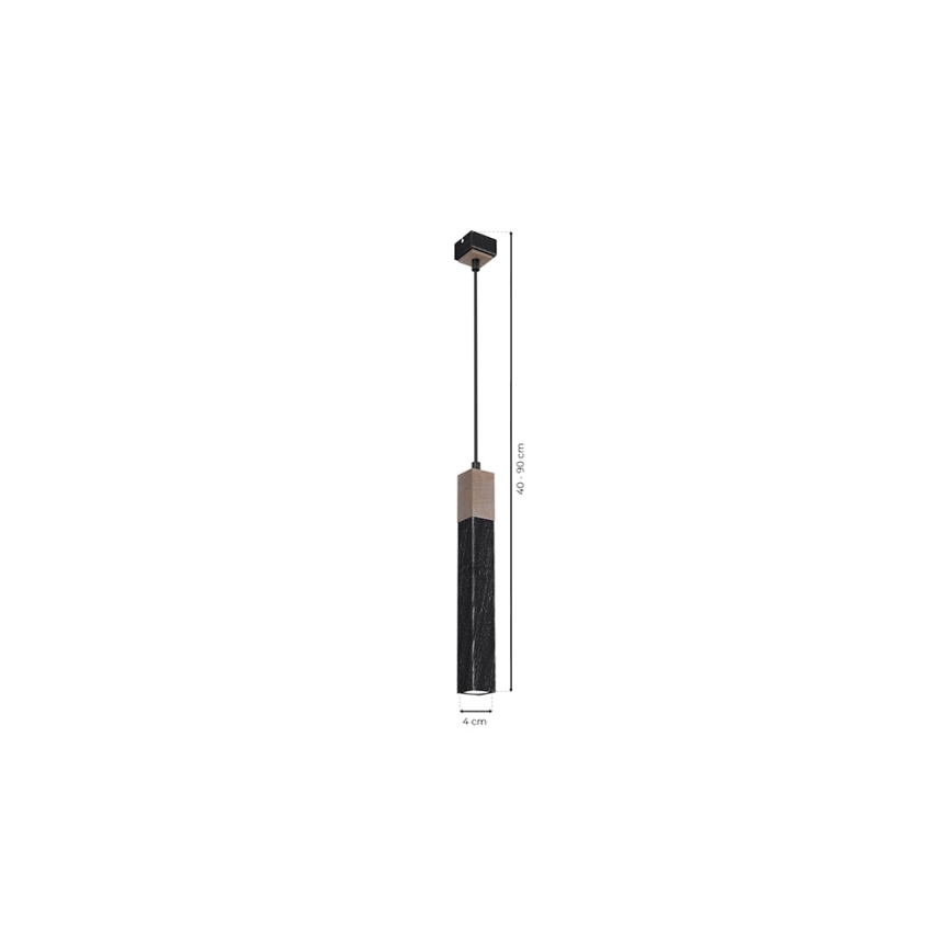 Lestenec na vrvici SOLO 1xGU10/MR11/40W/230V črn
