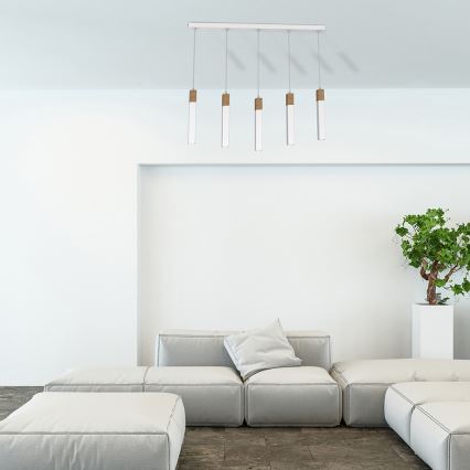 Lestenec na vrvici SOLO 5xGU10/MR11/40W/230V bel