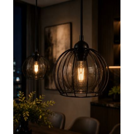 Lestenec na vrvici SOLO BLACK 2xE27/60W/230V
