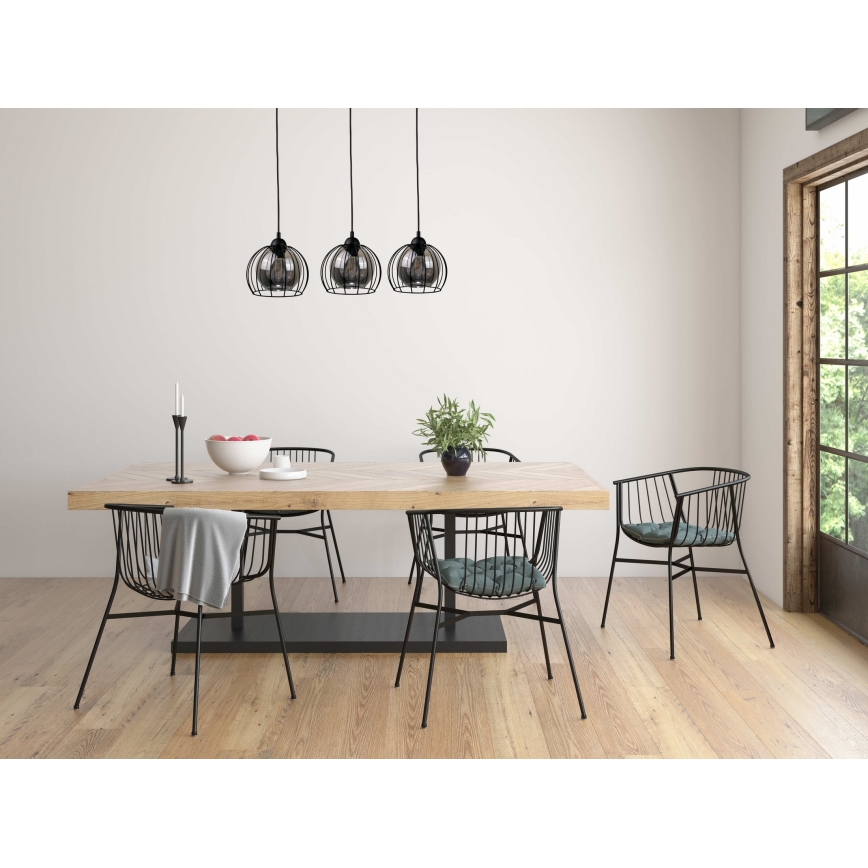 Lestenec na vrvici SOLO BLACK 3xE27/60W/230V
