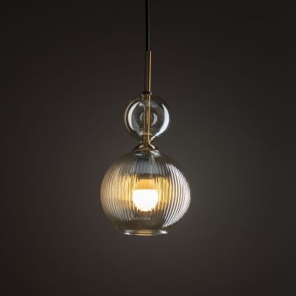 Lestenec na vrvici SOPHIA 1xE14/10W/230V črna/dimno bež