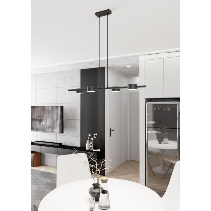 Lestenec na vrvici SORA 4xGX53/12W/230V črna