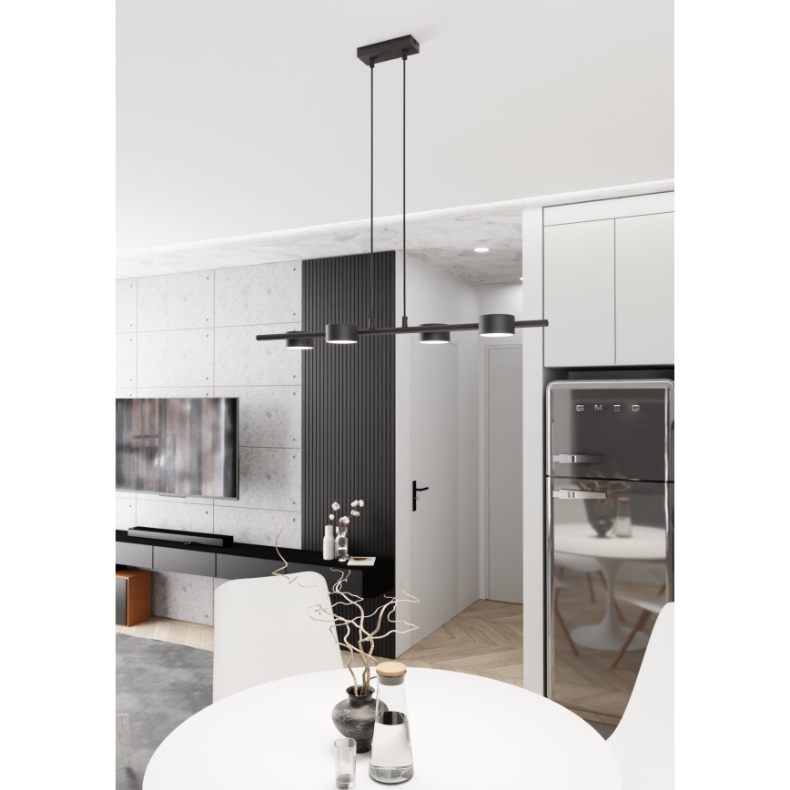 Lestenec na vrvici SORA 4xGX53/12W/230V črna