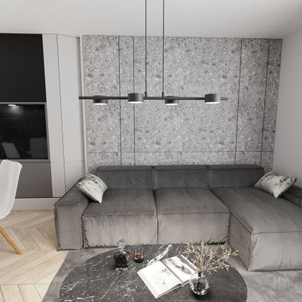 Lestenec na vrvici SORA 4xGX53/12W/230V črna