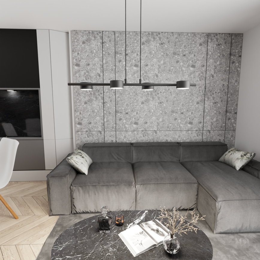 Lestenec na vrvici SORA 4xGX53/12W/230V črna