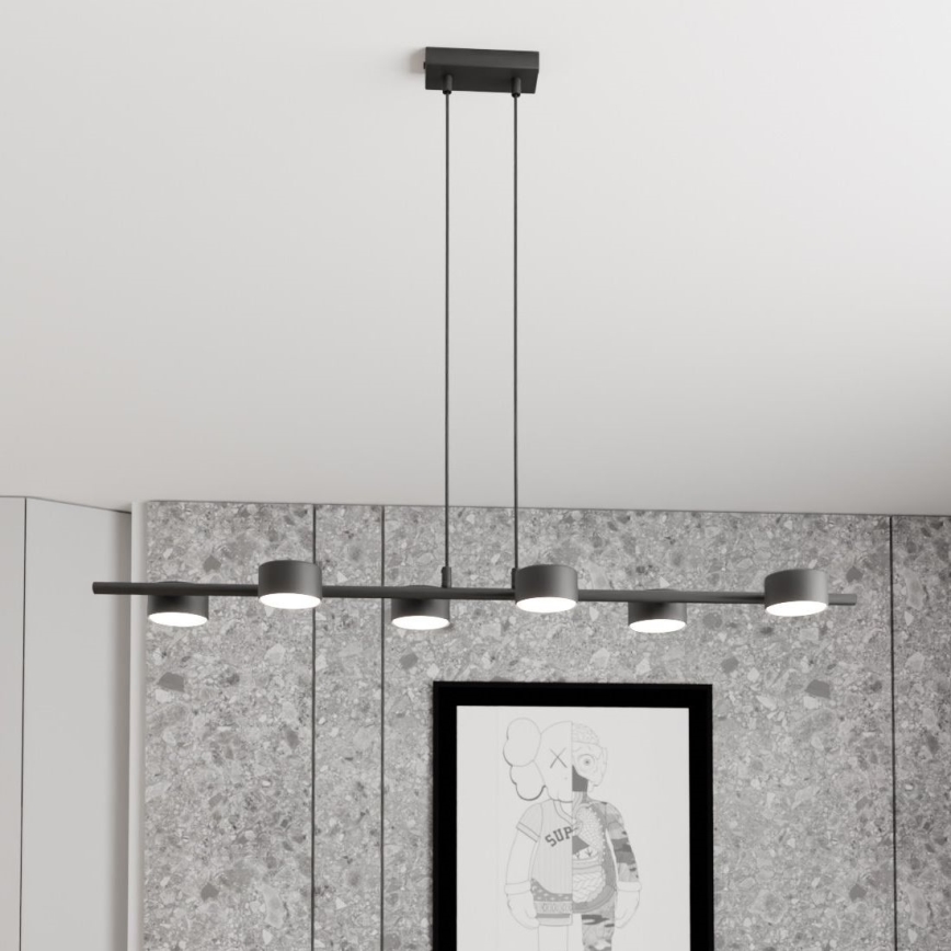 Lestenec na vrvici SORA 6xGX53/12W/230V črna