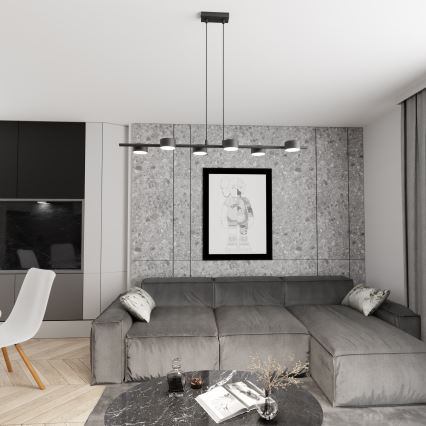 Lestenec na vrvici SORA 6xGX53/12W/230V črna