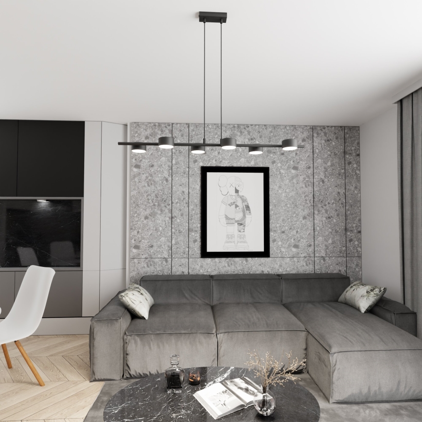Lestenec na vrvici SORA 6xGX53/12W/230V črna
