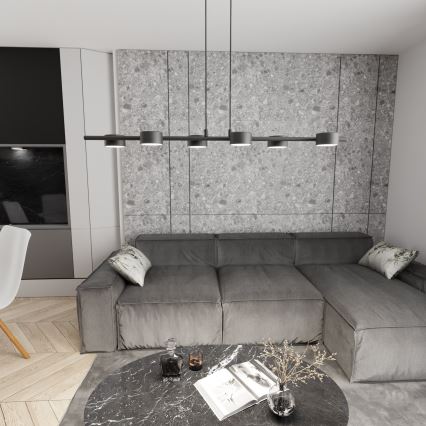 Lestenec na vrvici SORA 6xGX53/12W/230V črna