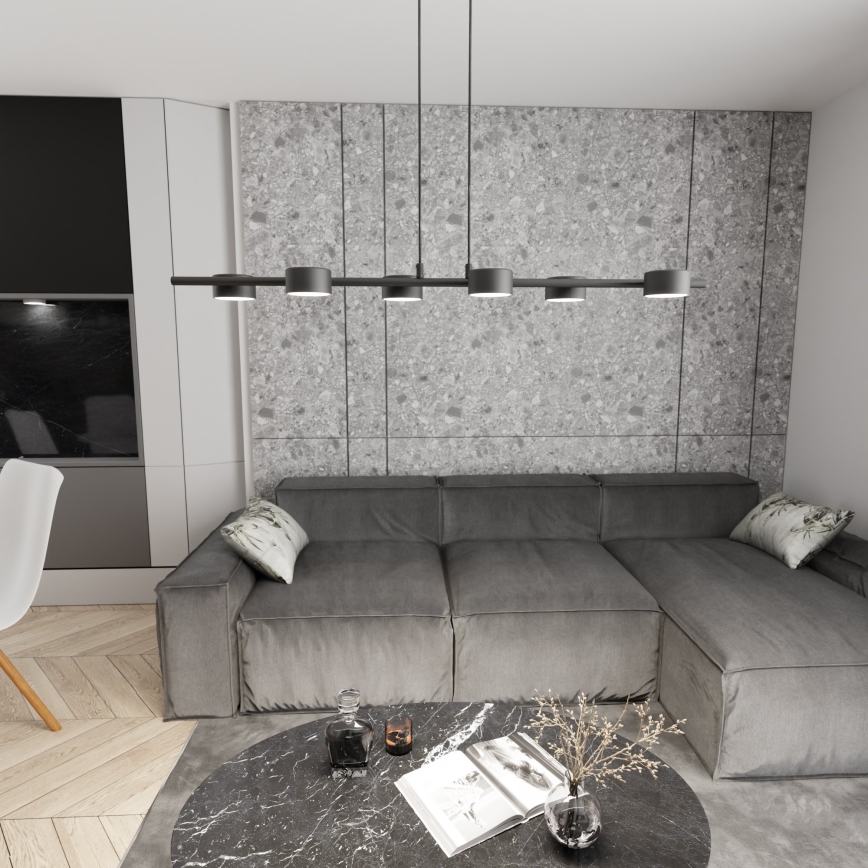 Lestenec na vrvici SORA 6xGX53/12W/230V črna