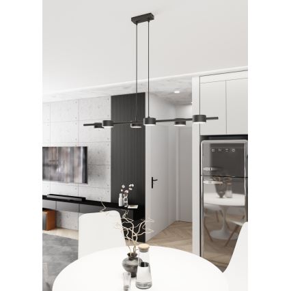 Lestenec na vrvici SORA 6xGX53/12W/230V črna