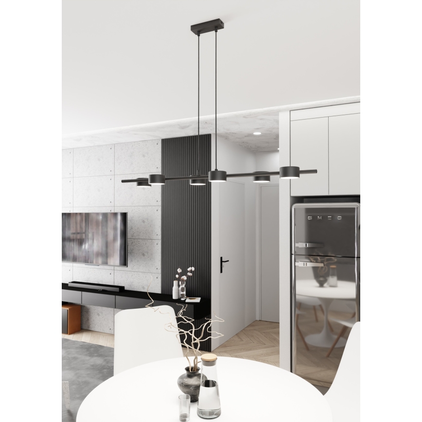 Lestenec na vrvici SORA 6xGX53/12W/230V črna
