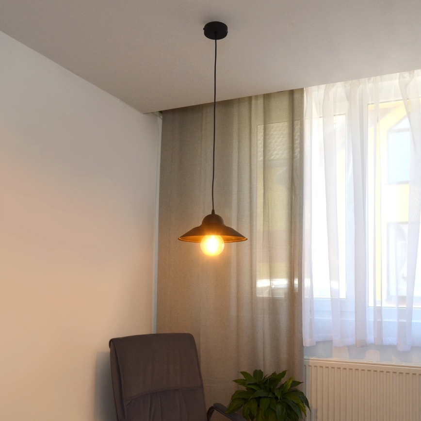 Lestenec na vrvici SORAPIS 1xE27/15W/230V črna