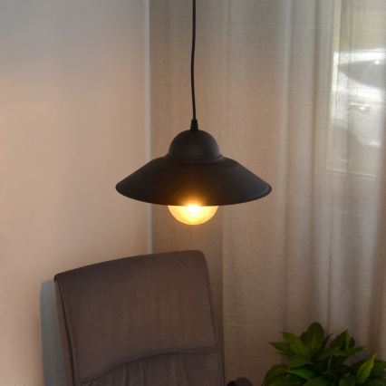 Lestenec na vrvici SORAPIS 1xE27/15W/230V črna