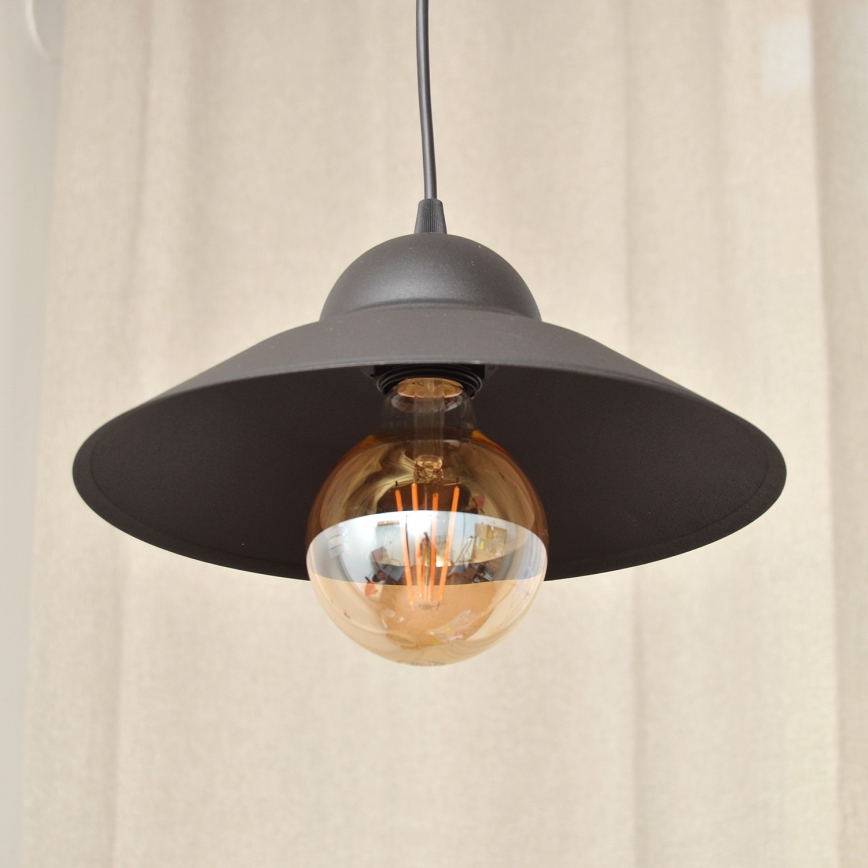 Lestenec na vrvici SORAPIS 1xE27/15W/230V črna