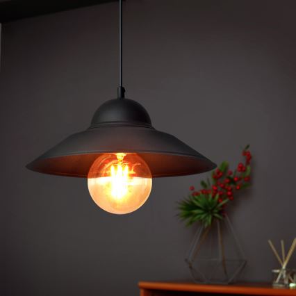 Lestenec na vrvici SORAPIS 1xE27/15W/230V črna