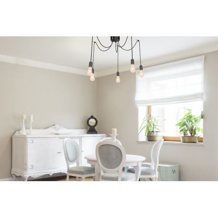 Lestenec na vrvici SPINDEL 5xE27/60W/230V spider