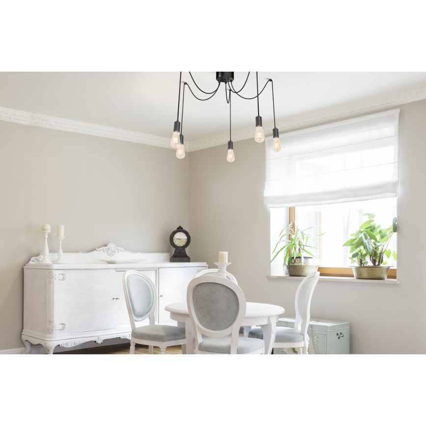 Lestenec na vrvici SPINDEL 5xE27/60W/230V spider