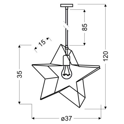 Lestenec na vrvici STAR 1xE27/60W/230V