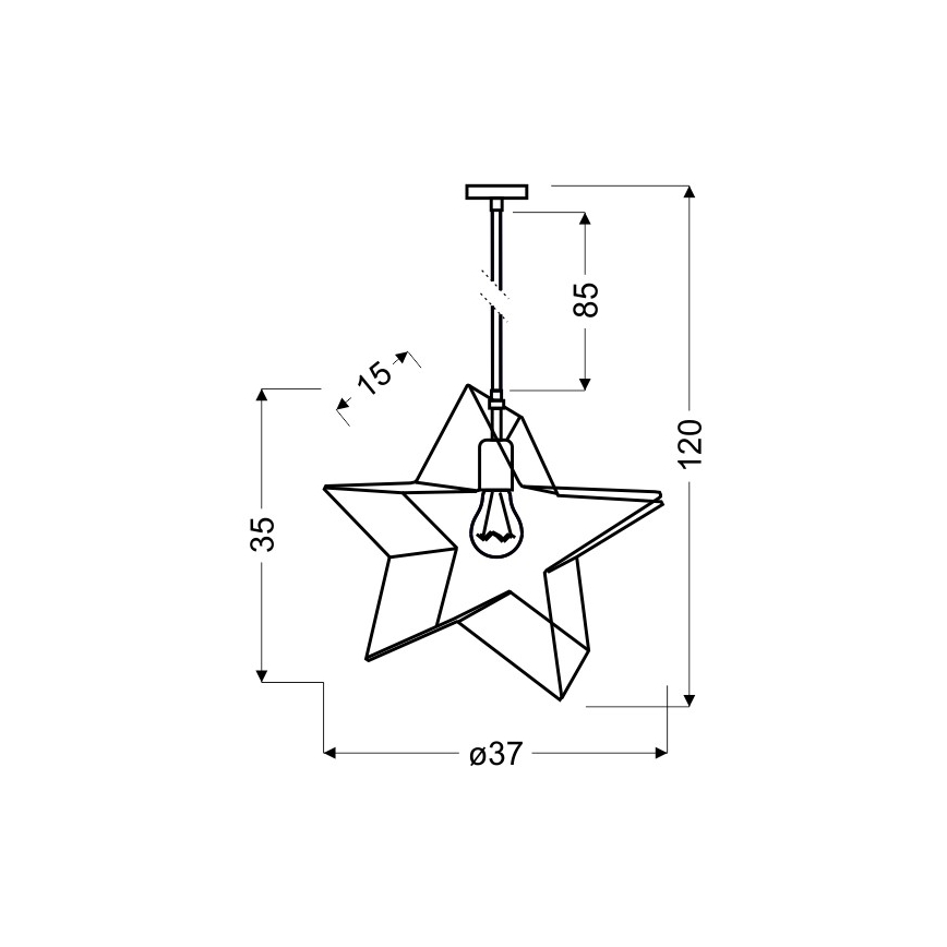 Lestenec na vrvici STAR 1xE27/60W/230V