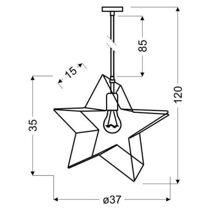 Lestenec na vrvici STAR 1xE27/60W/230V