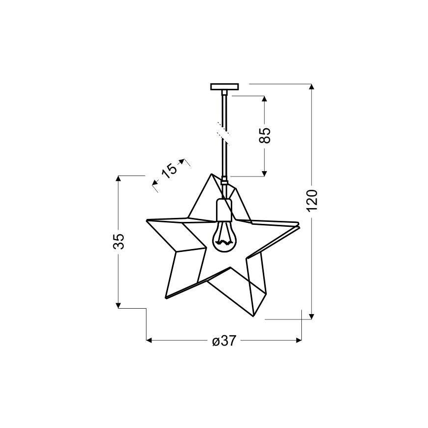 Lestenec na vrvici STAR 1xE27/60W/230V