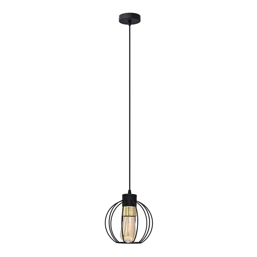 Lestenec na vrvici STARLIGHT 1xE27/15W/230V črn/zlata