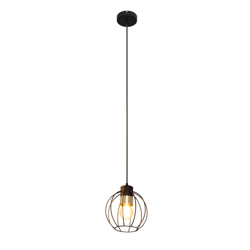 Lestenec na vrvici STARLIGHT 1xE27/15W/230V črn/zlata