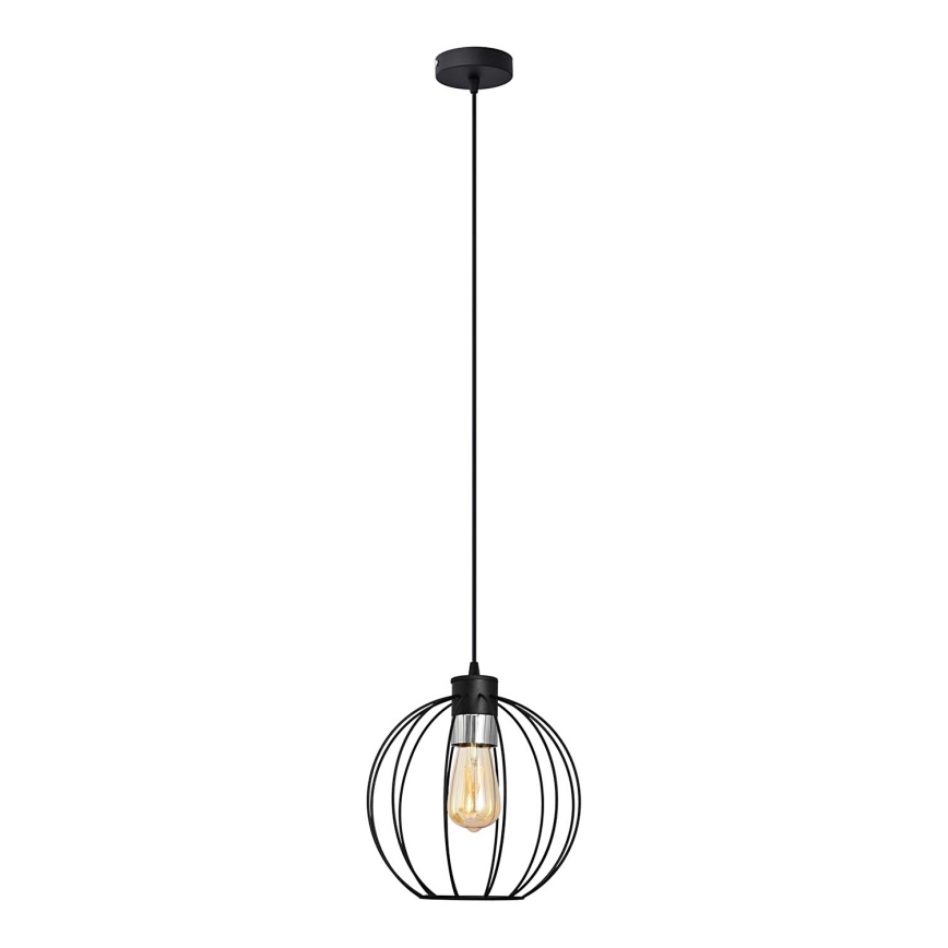 Lestenec na vrvici STARLIGHT 1xE27/15W/230V črna/srebrna