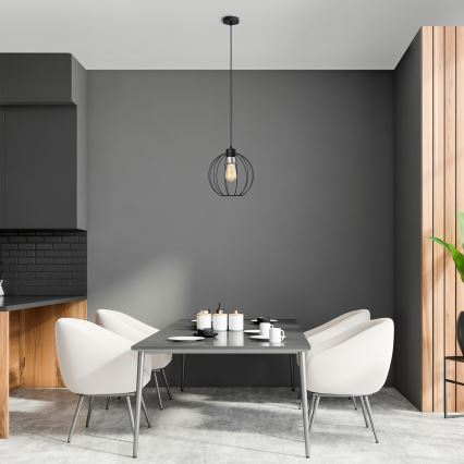Lestenec na vrvici STARLIGHT 1xE27/15W/230V črna/srebrna