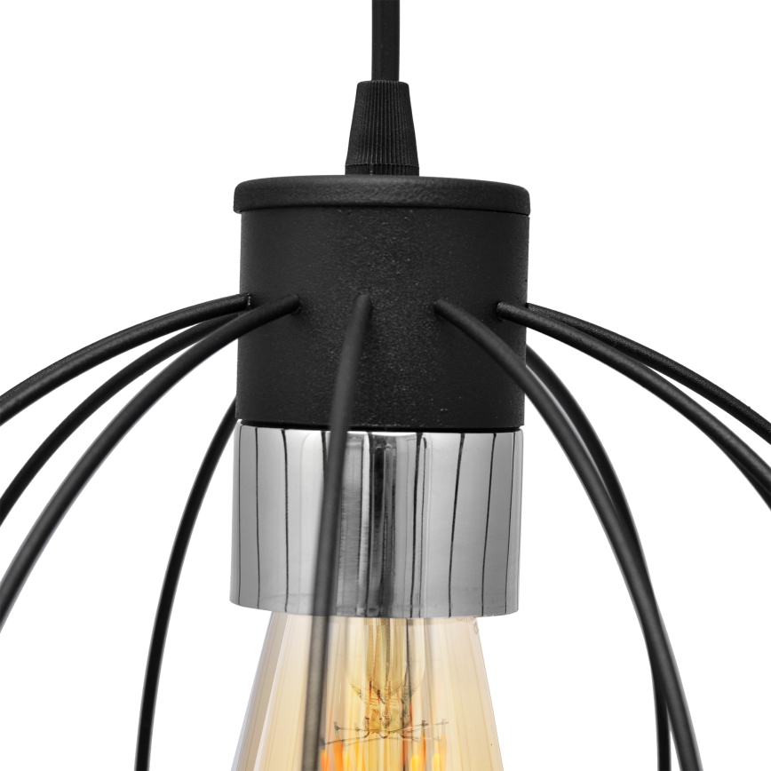 Lestenec na vrvici STARLIGHT 1xE27/15W/230V črna/srebrna