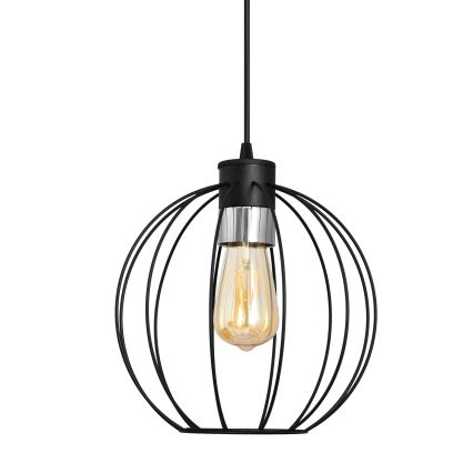 Lestenec na vrvici STARLIGHT 1xE27/15W/230V črna/srebrna