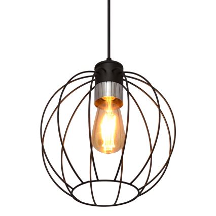 Lestenec na vrvici STARLIGHT 1xE27/15W/230V črna/srebrna