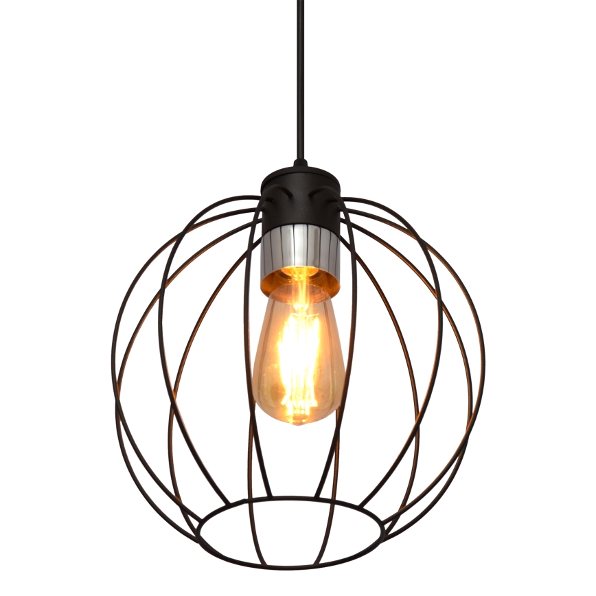 Lestenec na vrvici STARLIGHT 1xE27/15W/230V črna/srebrna