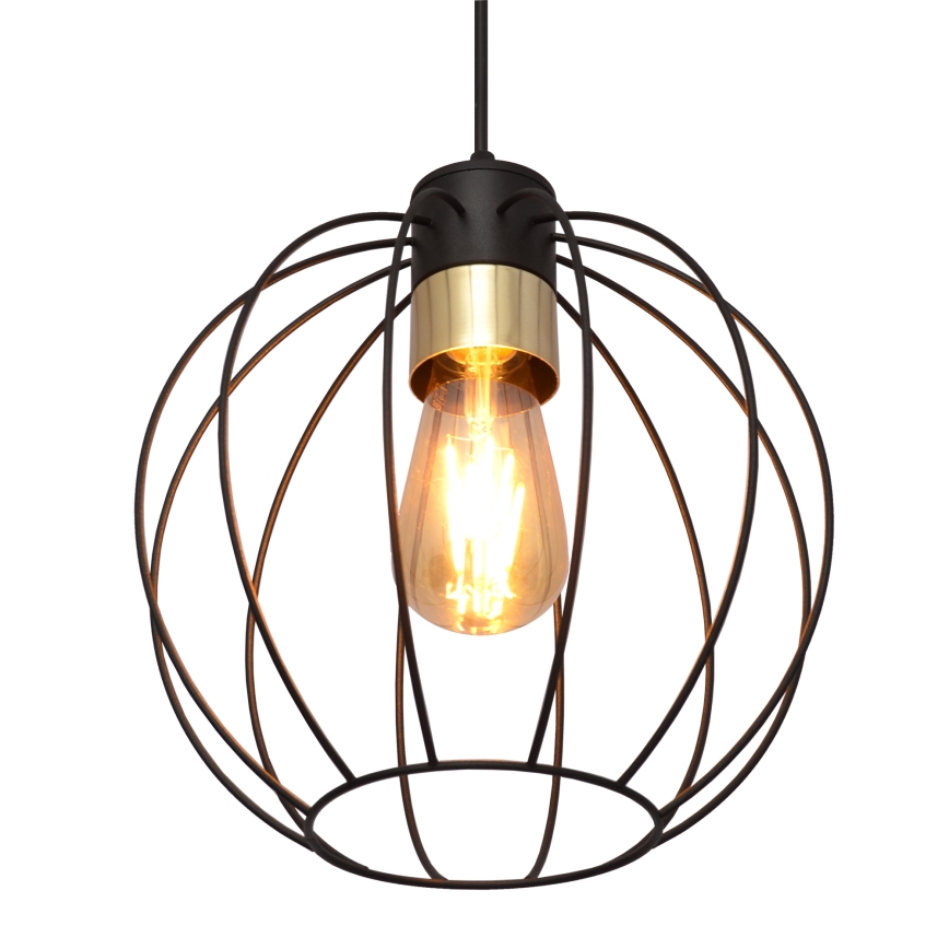 Lestenec na vrvici STARLIGHT 1xE27/15W/230V črna/zlata